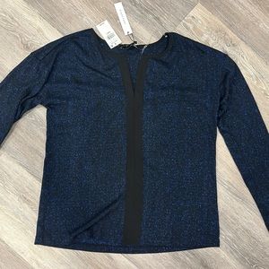 NWT Sanctuary Light Weight Navy and Black Shimmery Sweater, Sz Lg